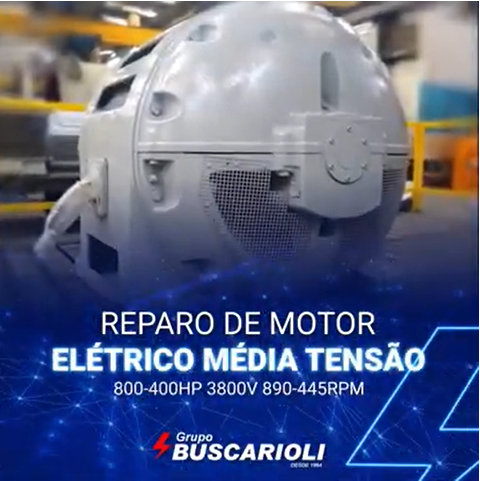 Reparo  Motor Elétrico Média Tensão 800-400HP  3800V 890-445RPM